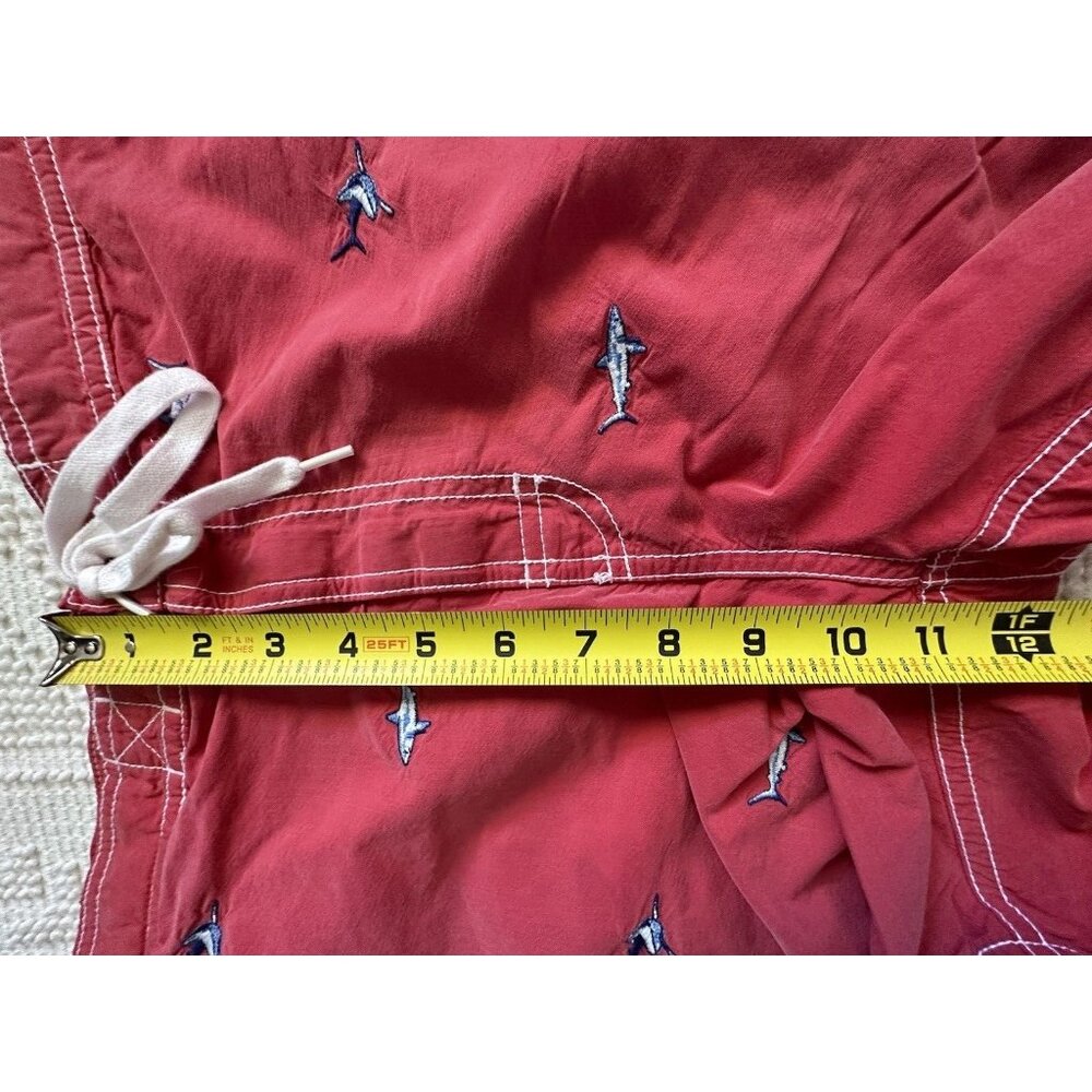 Vintage Polo Ralph Lauren Mens Swim Trunks Sz L 90s Y2K Board Short Red Sharks - Picture 14 of 15